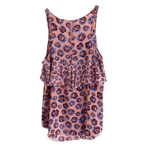 Rebecca Taylor Floral Ruffled Silk Tank Top 6 - Picture 8 of 9